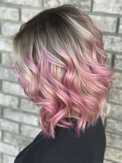 balayage pink|pink balayage short hair.